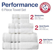 ARM & HAMMER Light Grey / Towel Set (Washcloths, Hand Towels, Bath Towels) / 1 Towel Sets