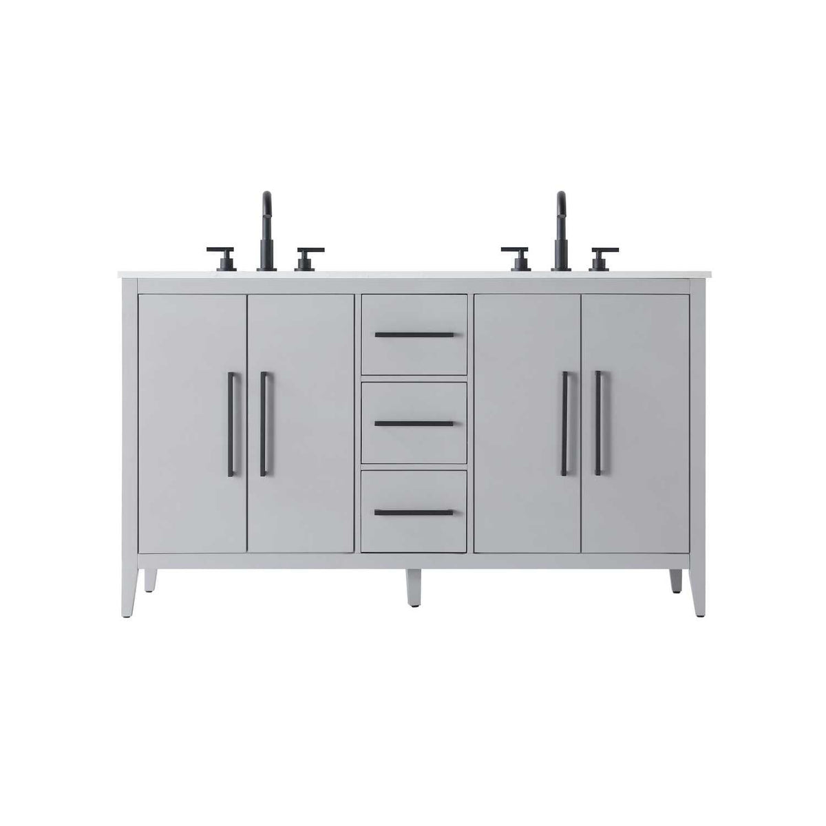 Grey Millie Bathroom Vanity by by Elegant Lighting – Solid wood and MDF, Gray, Model VF29360DGR