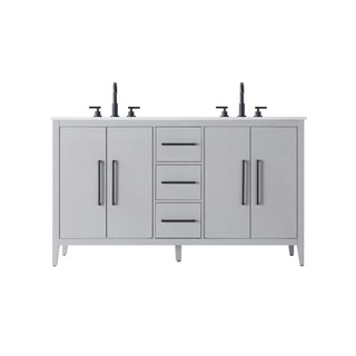 Grey Millie Bathroom Vanity by by Elegant Lighting – Solid wood and MDF, Gray, Model VF29360DGR