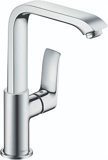 hansgrohe Metris Modern Upgrade Easy Install 1-Handle 1-Hole 10-inch Tall Bathroom Sink Faucet in Chrome, 31087001