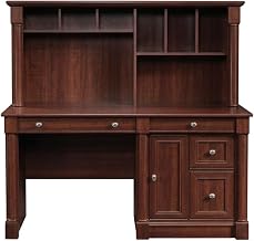 Cherry Desk with Hutch, Traditional Style, Rectangular Office Furniture, Spacious Storage
