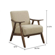 Textured Fabric-Upholstered Accent Chair with Arms by Starlight Canyon Home – Textured, Brown