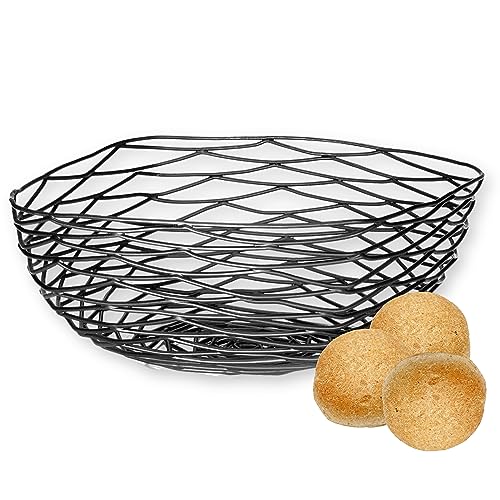 Tablecraft 10 inches x 10 inches x 4 inches / Black / Modern Display Baskets