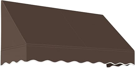 AWNTECH 10.38 FT. SAN Francisco Fixed Awning 124.5 in. W X 24 in. H X 48 in. D Acrylic Fabric in Brown SF24-10BR