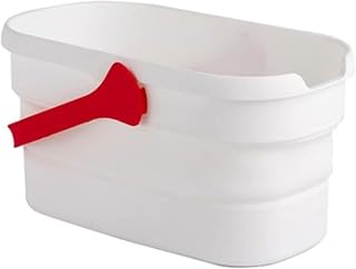 Mop Bucket,Multifunctional mop Bucket Household Portable Easy-to-Hang Handle Bucket Splash- Foldable Bucket Camping(White)