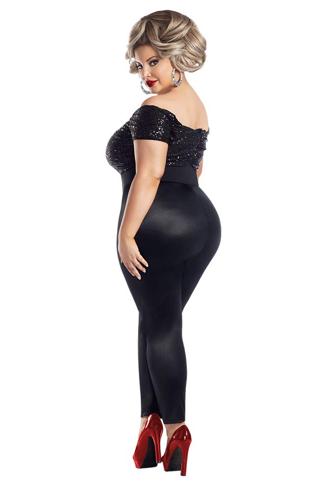 Women's Plus Bad Sandy Costume (5X) Black by Starline – 5X, Spandex,Leather, Black