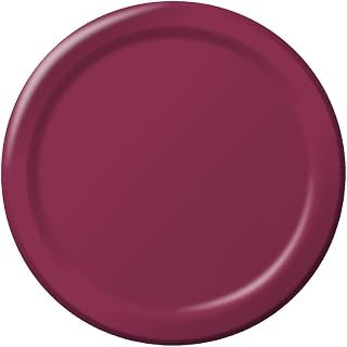 Creative Converting Touch of Color 24 Count Paper Banquet Plates, Burgundy