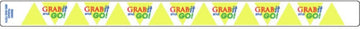 HUBERT "Grab It & Go" Tamper Evident Labels - 13 3/4"L x 1"H, 500 Per Roll