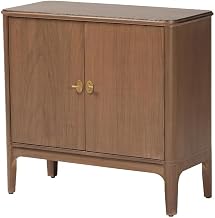 Mid-Century Modern Stained Walnut Wood Storage Cabinet by bali & pari