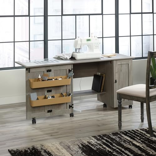 Sauder Mystic Oak / L: 40.08" x W: 19.45" x H: 28.5" / Tall Cabinet Sewing Storage