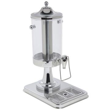 Beverage Dispenser with Ice Cylinder 4 Liter by HUBERT – 4.0 liters, Stainless Steel, Silver, Model S12401G