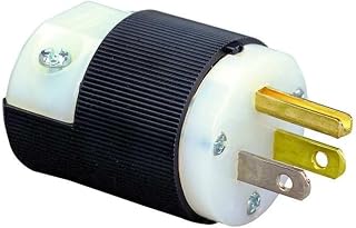 Hubbell HBL5266C Plug, 15 amp, 125V, 5-15P, Black/White