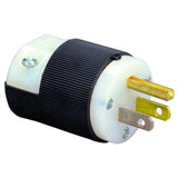 Plug, 15 amp, 125V, 5-15P, Black/White by Hubbell – Hubbell, Plastic, White, Model HBL5266C