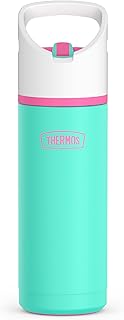 Thermos, Stainless Steel Water Bottle with Flip Straw, 20 Ounces, Teal