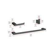 Sofia 3-Pc Stainless Steel Hardware Set in Black by Elegant Kitchen and Bath – Stainless Steel, Black, Model HWB-13S3HMBK