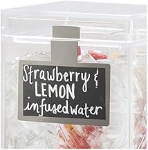 Cal-Mil 3059 Write-On Beverage Sign, 3" Width, 5" Length, Stainless Steel (Pack of 3)