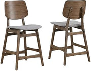 Starlight Canyon Home Solid Wood Counter Stools with Upholstered Seat, Set of 2 Bar Stools for Kitchen Island and Counter Height, Dark Gray