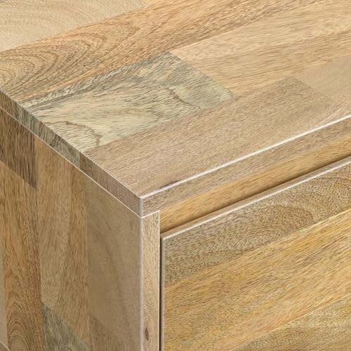 SIMPLIHOME Refined Natural / 68 inch / Rectangle Television Stands & Entertainment Centers