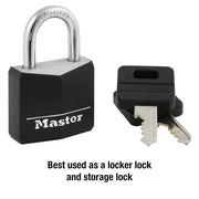 1-3/16" Wide Covered Aluminum Keyed Padlock by Master Lock – 1 Pack, Aluminum, Black, Model 131D