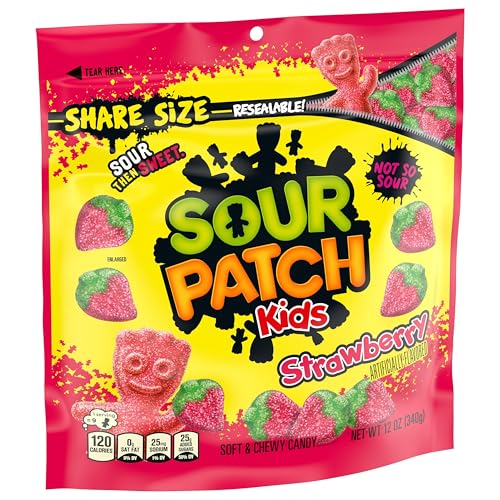 Sour Patch Kids Strawberry / 12 Ounce (Pack of 12) / Red Gummy Candy