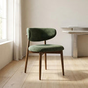 Velvet-Upholstered Dining Chair with Oak Legs by Starlight Canyon Home – Velvet, Green