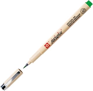 SAKURA Pigma Brush Tip Marker for Fine and Broad Lines, Green (XSDK-BR-29)