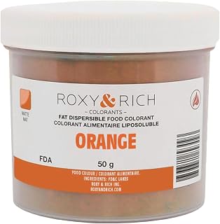 Roxy & Rich Fat Dispersible Powder Food Color, 50 Grams Orange