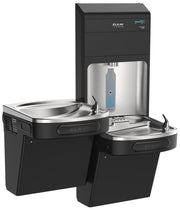 Pro Bottle Filling Station & Bi-Level ADA Cooler by Elkay – Black Stainless, Model LZSTL8WSBPRO-FLP4-FSR5
