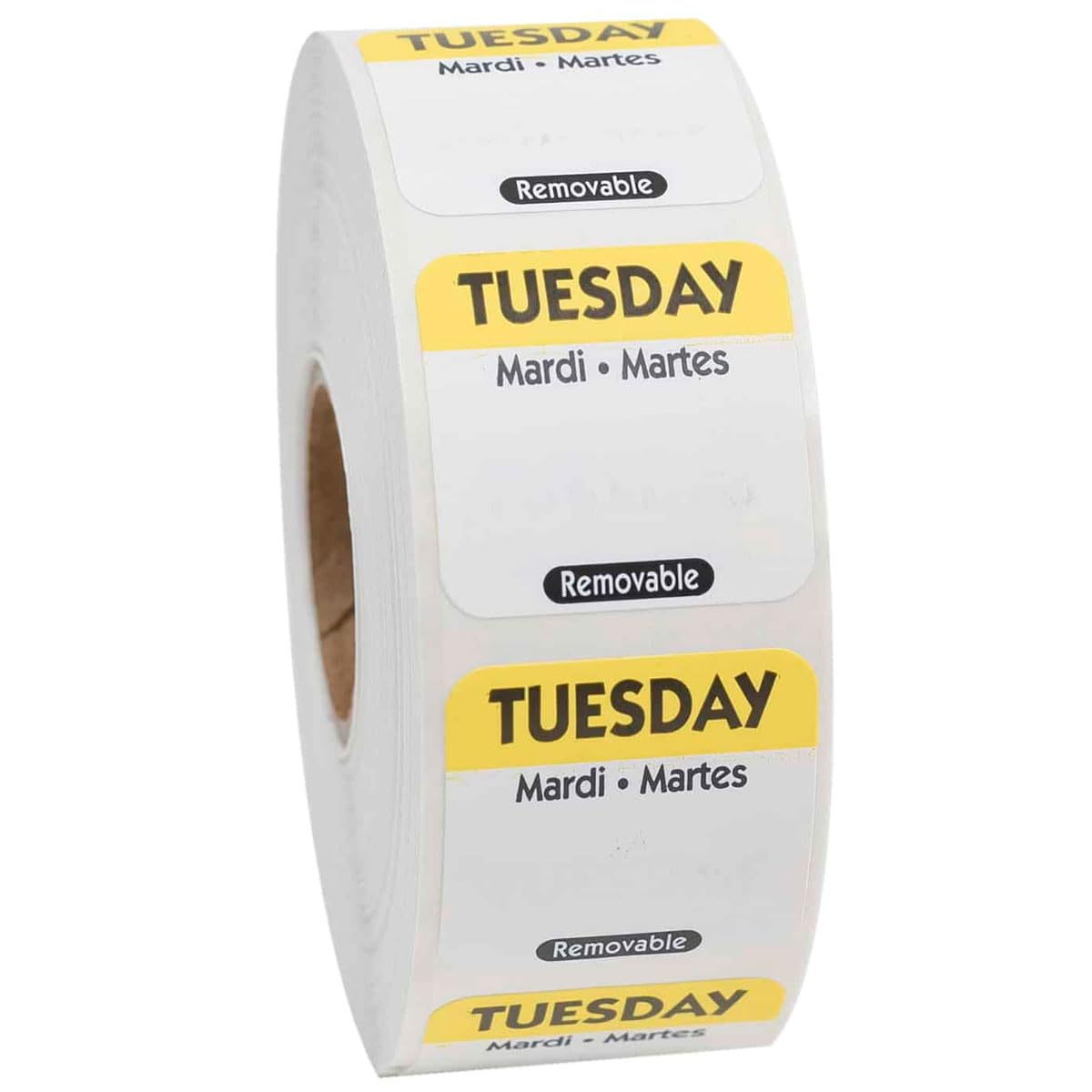 Tuesday Day Dot Removable Label 1" 1000 / Roll by NCCO – 1 inch, Yellow, Model R102R