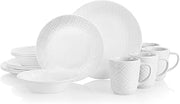 Corelle Linen Weave Embossed 16-Piece Dinnerware Set, Service for 4