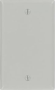 Leviton 1-Gang No Device Blank Wallplate, Standard Size, Thermoset, Box Mount, 87014, Gray