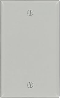 Leviton 1-Gang No Device Blank Wallplate, Standard Size, Thermoset, Box Mount, 87014, Gray