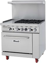 Migali C-RO4B-12GL-LP 4 Burner Range, 12” Griddle Left Side, (1) Oven, Liquid Propane