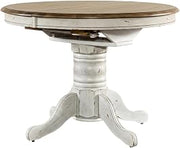 Starlight Canyon Home White, Pedestal Table, Rubberwood Solids Construction, Pedestal Base, Durable Home Design, Warm Stylish Finish