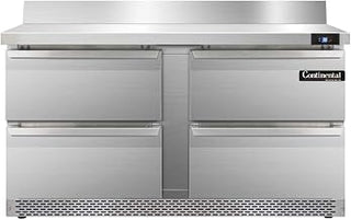SW60-BS-FB-D Two Section Work Top Refrigerator 60" W, With Back Splash, Four Drawers & Front Breathing
