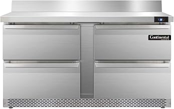 SW60-BS-FB-D Two Section Work Top Refrigerator 60" W, With Back Splash, Four Drawers & Front Breathing