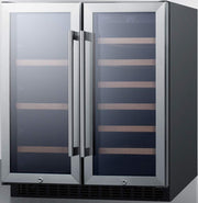 Summit Wine Cellar Beverage Center Combo - Stainless Steel by Summit Appliance – 30 inches, 5.8 cubic_feet, Stainless-Steel, Glass/Black, Model SWBV3071