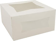 SCT Window Bakery Boxes, White, Paperboard, 8 X 8 X 4, 150/Carton