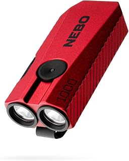NEBO 1K EDC Pocket Light, 1000 Lumen Compact Flashlight & Keyring-Red