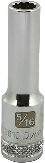Dynamic Tools 3/8" Drive 12 Point Sae, 5/16" Deep Length, Chrome Finish Socket