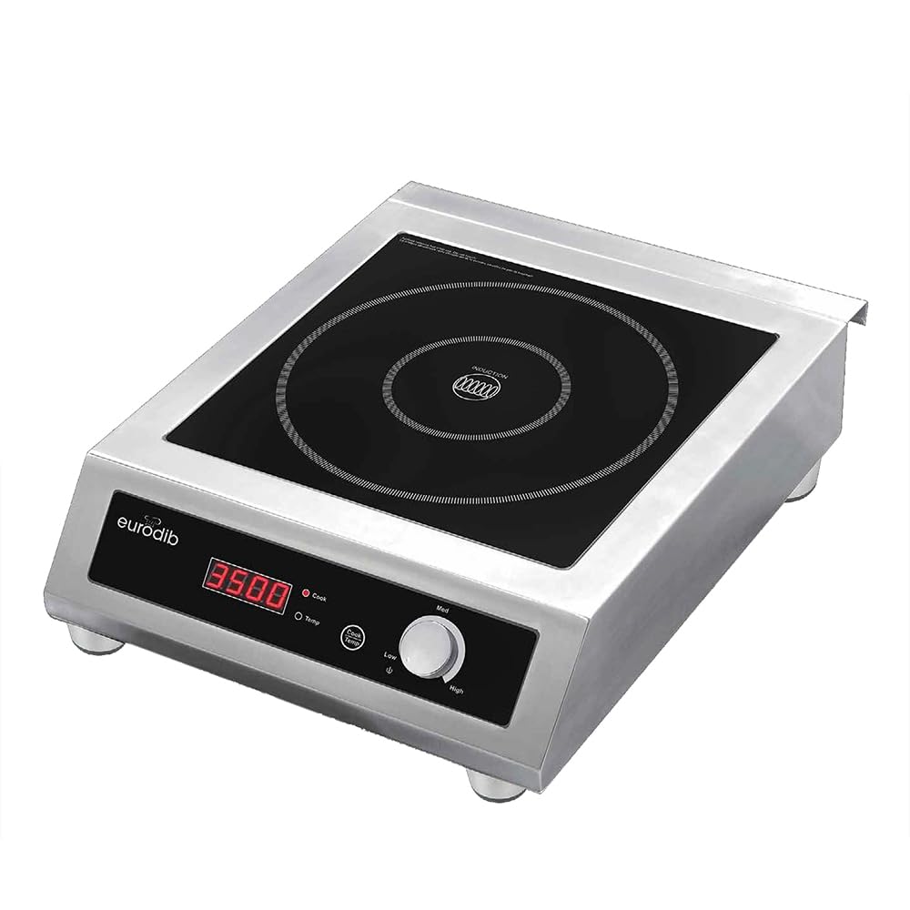 Countertop Induction Range with Single Burner by Generic – Ceramic Glass, Black/Silver, Model SWI3500