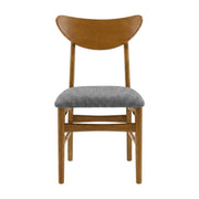 Brown 4-Piece Wood Dining Chair Set with Comfortable Backrest by Furnifact – Rubberwood 70.00%,Polyester 10.00%,Foam 10.00%,Mdf 5.00%,Plywood 5.00%, Brown, Pack of 4