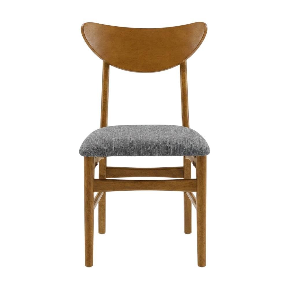 Brown 4-Piece Wood Dining Chair Set with Comfortable Backrest by Furnifact – Rubberwood 70.00%,Polyester 10.00%,Foam 10.00%,Mdf 5.00%,Plywood 5.00%, Brown, Pack of 4
