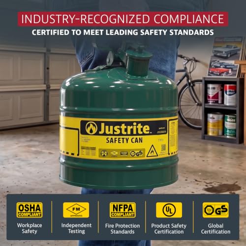 Justrite Green / 5 Gallon / Type I Cans