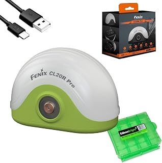 Fenix CL20R Pro USB Rechargeable 400 Lumen RGB/White Motion Sensing Dedicated Camping/Bedroom Light with EdisonBright BBX4 Battery Carry case Bundle (Green)