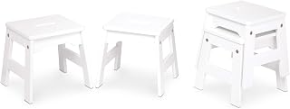 Melissa & Doug Wooden Stools - Set of 4 (White)