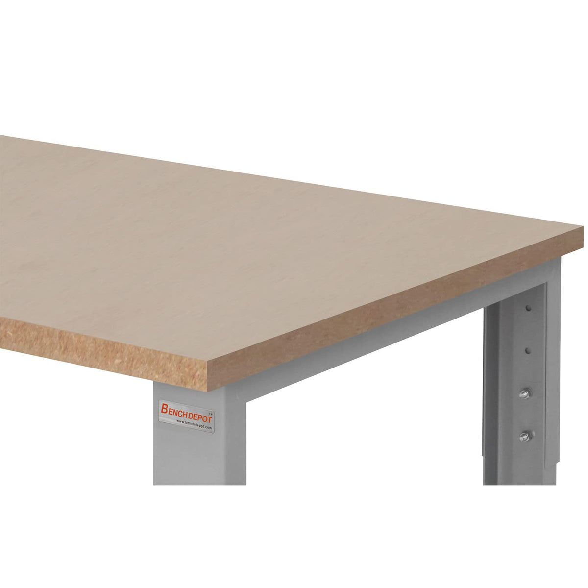 Table & Workbench: 1" Thick Shop Top by BenchPro – 24" D x 48" L, Steel, Grey,wood, Model FPB2448