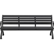 6'L Outdoor Park Bench with Backrest by Global Industrial – 6, Aluminum, Black, Model CBPB-6A1B