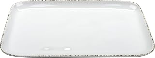 G.E.T. 18" x 11" White Urban Mill Melamine Tray Rectangular
