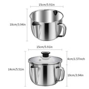 Calidaka Stainless Steel Fat Separator, 1000ml Capacity, Silver
